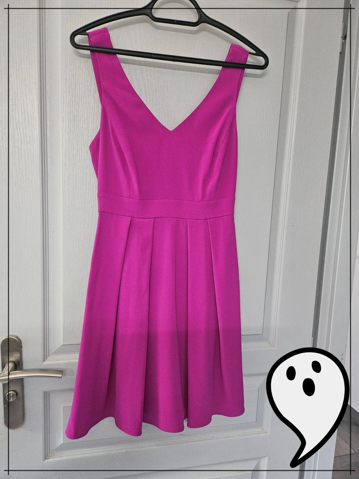 Vestido de patinadora Claudie Pierlot fucsia T36 – cruzado y nudo estilo lolita pin up – photo 2
